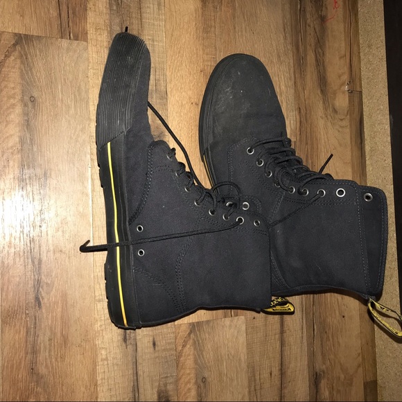 Black and yellow canvas dr. Martens size 12 - Picture 2 of 4